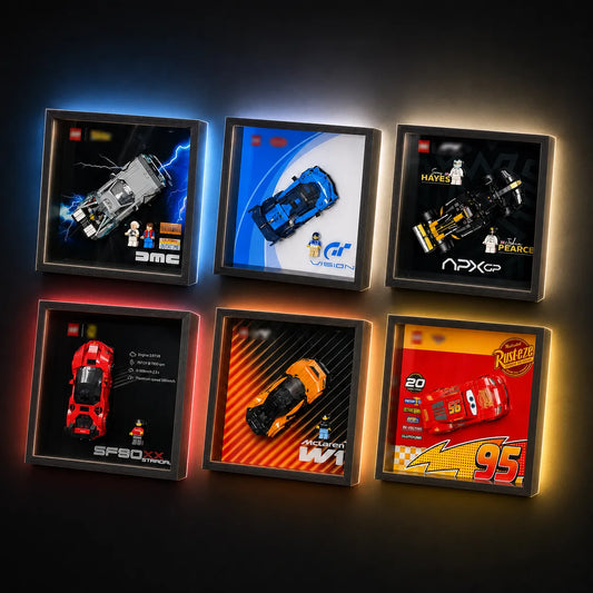 LEGO® Car Display Cases – F1, Supercars & Speed Champions Wall Frames(77252-77257)