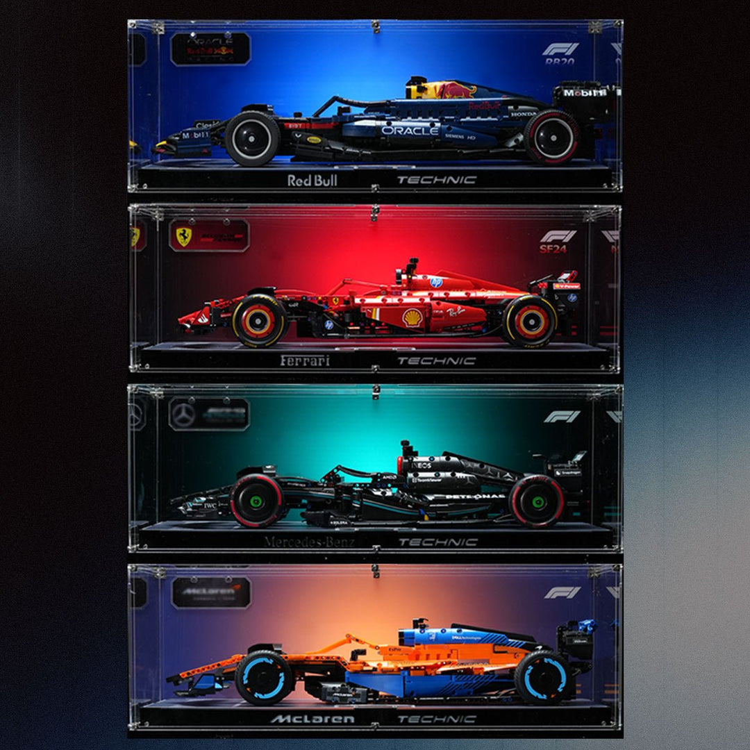 Ultra - Clear Acrylic Display Case for LEGO® Technic™ F1 Cars - brickzonehub
