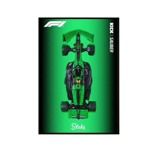 Wall Display Frame Compatible with CaDA KICK Sauber F1 C44 - brickzonehub