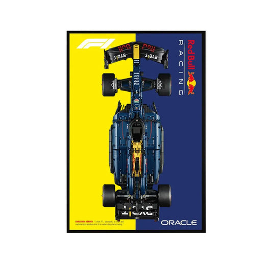 Wall Display Frame Compatible with LEGO® 42206 Red Bull RB20 Style B - brickzonehub