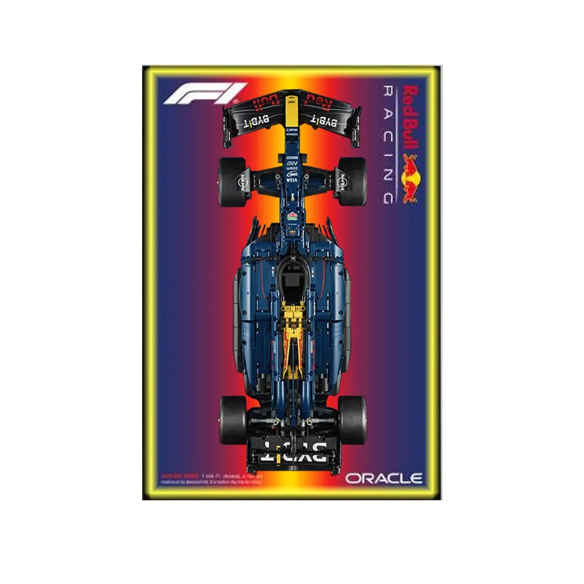 Wall Display Frame Compatible with LEGO® 42206 Red Bull RB20 Style C - brickzonehub