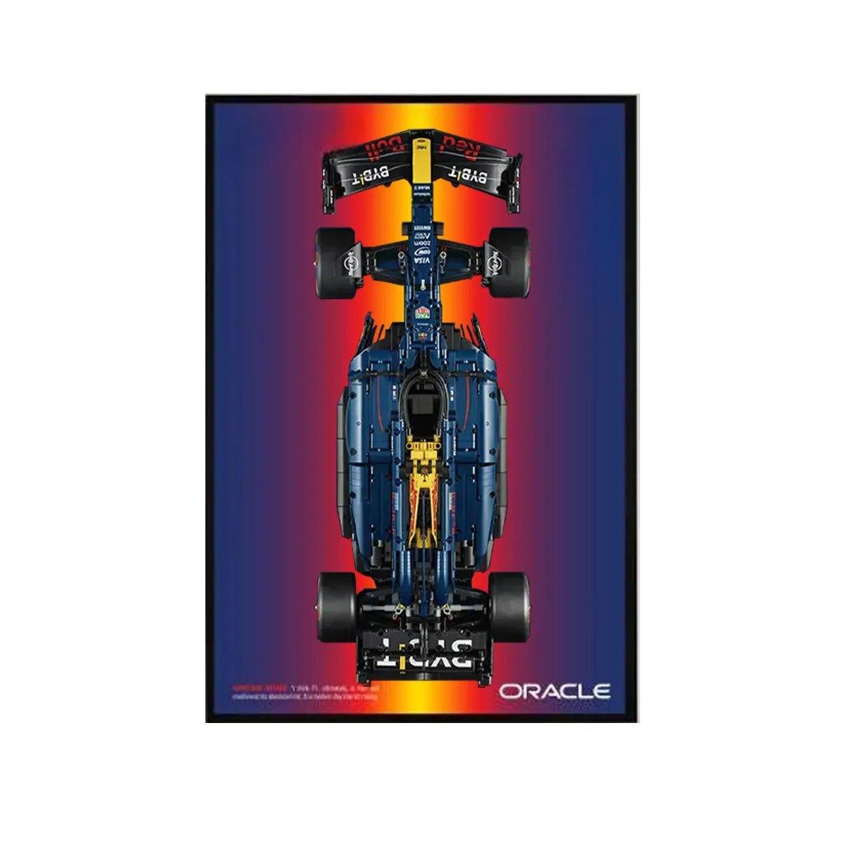 Wall Display Frame Compatible with LEGO® 42206 Red Bull RB20 Style C - brickzonehub