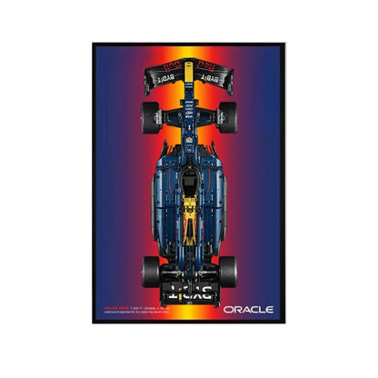 Wall Display Frame Compatible with LEGO® 42206 Red Bull RB20 Style C - brickzonehub