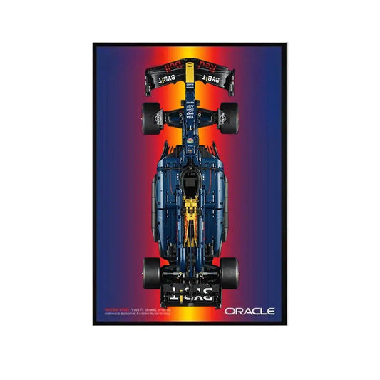 Wall Display Frame Compatible with LEGO® 42206 Red Bull RB20 Style C - brickzonehub