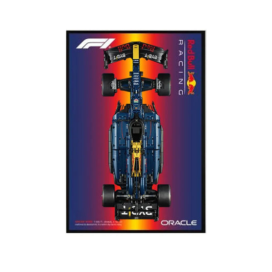 Wall Display Frame Compatible with LEGO® 42206 Red Bull RB20 Style C - brickzonehub