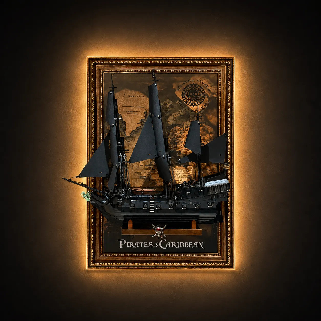 Wall Display Frame Compatible with LEGO® Icons Captain Jack Sparrow's Pirate Ship 10365
