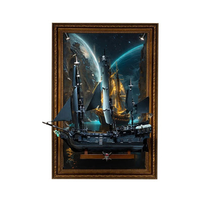 Wall Display Frame Compatible with LEGO® Captain Jack Sparrow's Pirate Ship 10365 Style C - brickzonehub