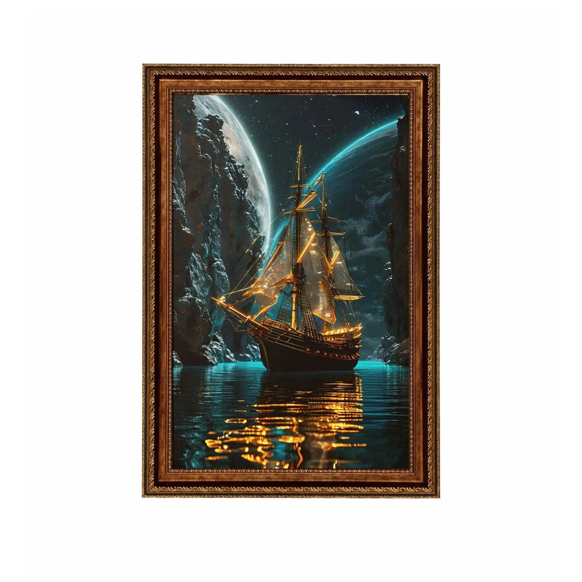 Wall Display Frame Compatible with LEGO® Captain Jack Sparrow's Pirate Ship 10365 Style C - brickzonehub