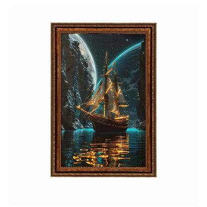 Wall Display Frame Compatible with LEGO® Captain Jack Sparrow's Pirate Ship 10365 Style C - brickzonehub