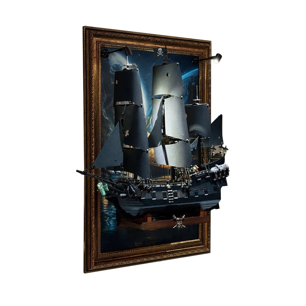 Wall Display Frame Compatible with LEGO® Captain Jack Sparrow's Pirate Ship 10365 Style C - brickzonehub