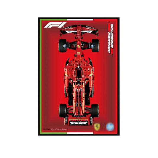 Wall Display Frame Compatible with LEGO® Ferrari F1 SF - 24 42207 Style B - brickzonehub