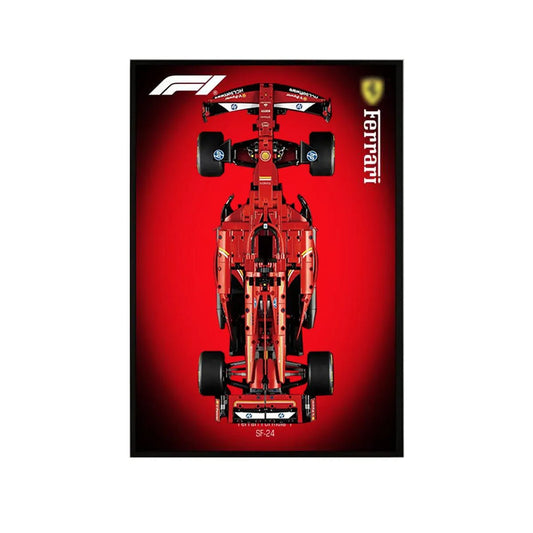 Wall Display Frame Compatible with LEGO® Ferrari F1 SF - 24 42207 Style C - brickzonehub