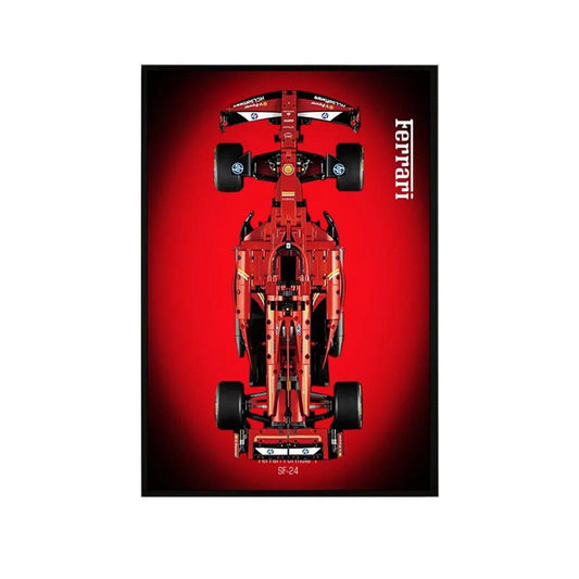 Wall Display Frame Compatible with LEGO® Ferrari F1 SF - 24 42207 Style C - brickzonehub