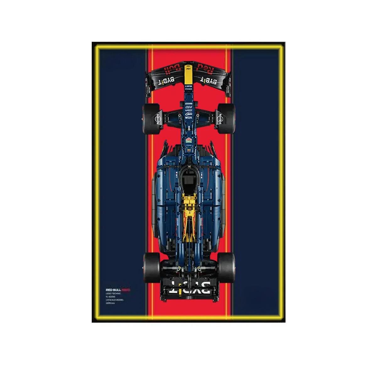 Wall Display Frame Compatible with LEGO® Red Bull RB20 42206 Style J - brickzonehub