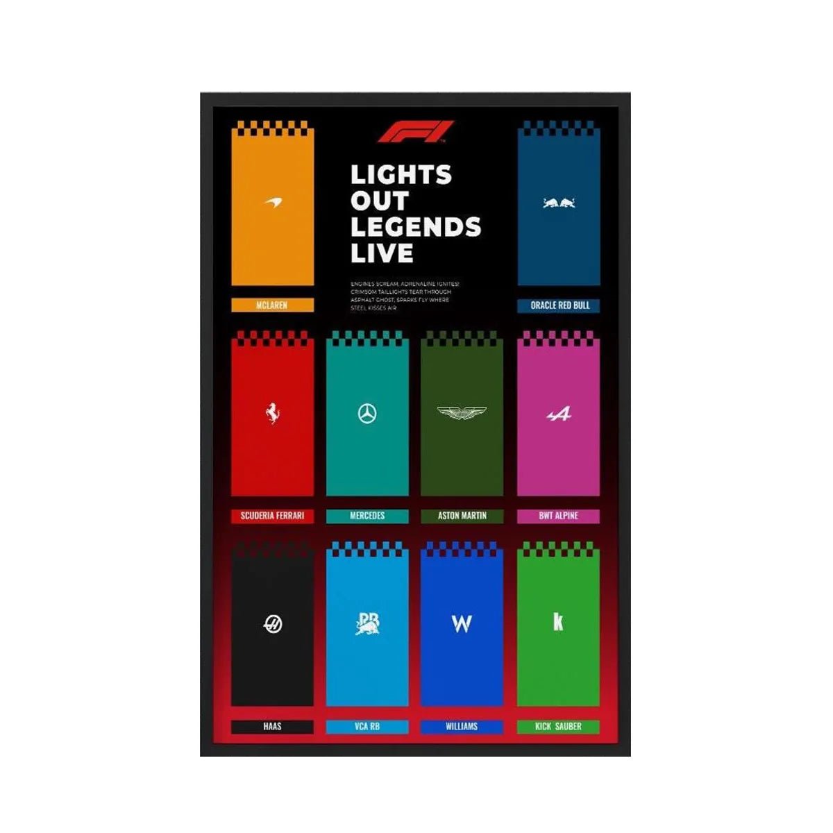 Wall Display Frame Compatible with LEGO® Speed Champions F1 Cars - brickzonehub