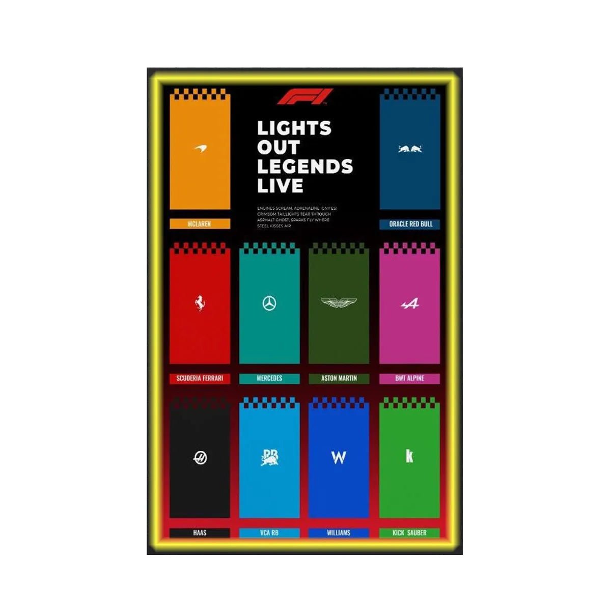 Wall Display Frame Compatible with LEGO® Speed Champions F1 Cars - brickzonehub