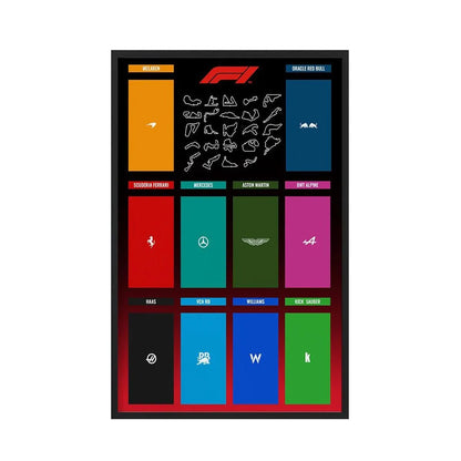 Wall Display Frame Compatible with LEGO® Speed Champions F1 Cars Style A - brickzonehub