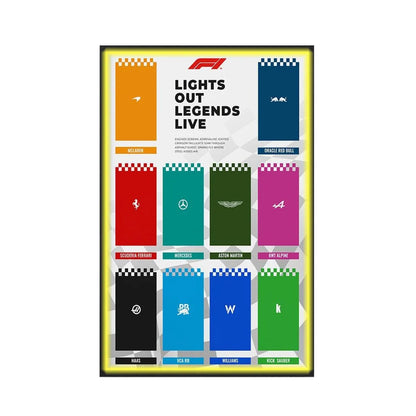 Wall Display Frame Compatible with LEGO® Speed Champions F1 Cars Style C - brickzonehub