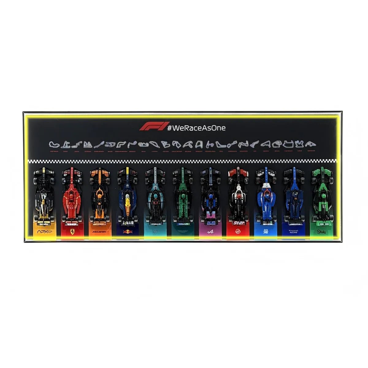 Wall Display Frame Compatible with LEGO® Speed Champions F1 Collection – 11 Cars Edition - brickzonehub