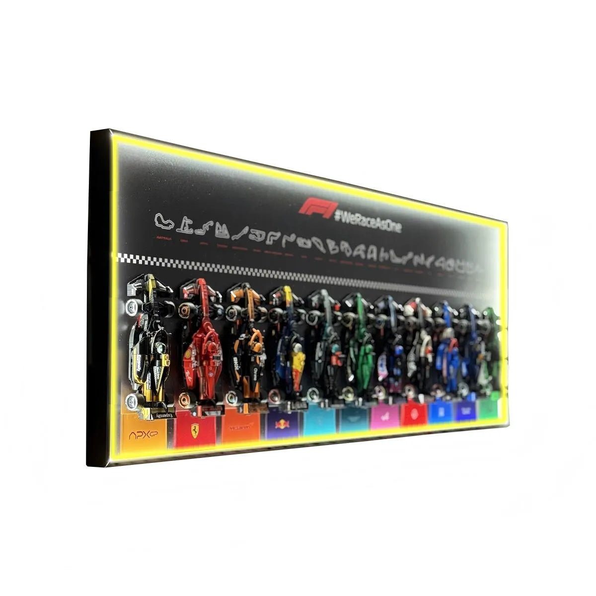 Wall Display Frame Compatible with LEGO® Speed Champions F1 Collection – 11 Cars Edition - brickzonehub