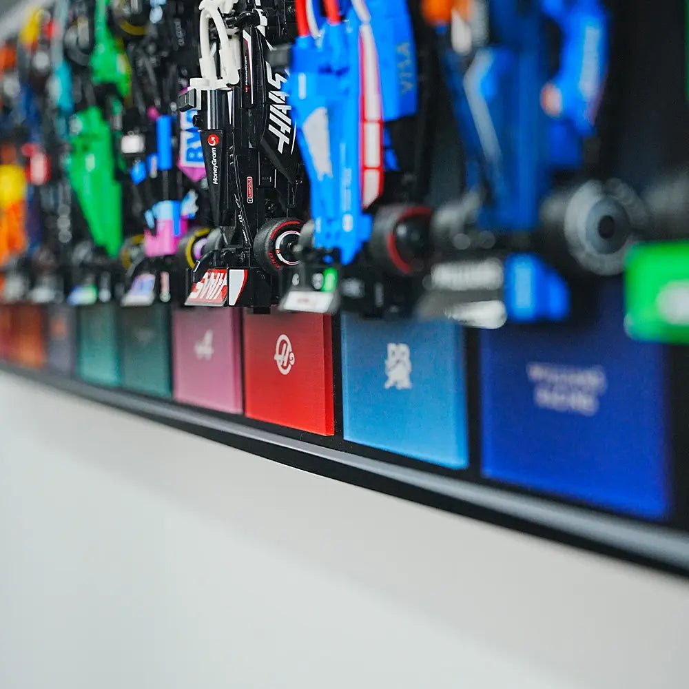 Wall Display Frame Compatible with LEGO® Speed Champions F1 Collection – 11 Cars Edition - brickzonehub