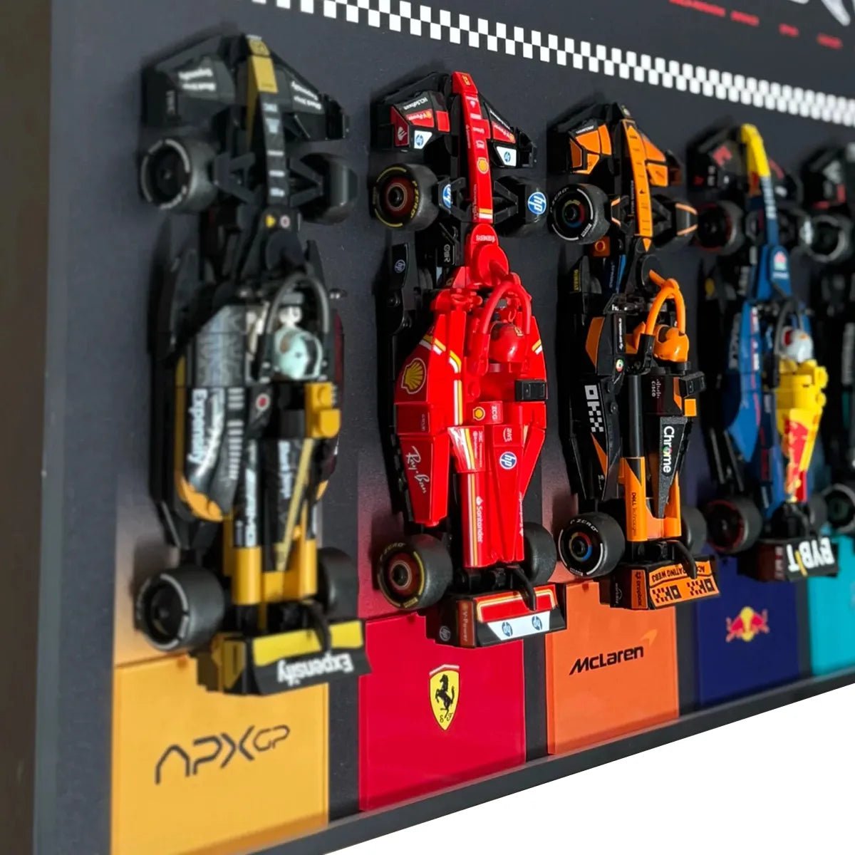 Wall Display Frame Compatible with LEGO® Speed Champions F1 Collection – 11 Cars Edition - brickzonehub
