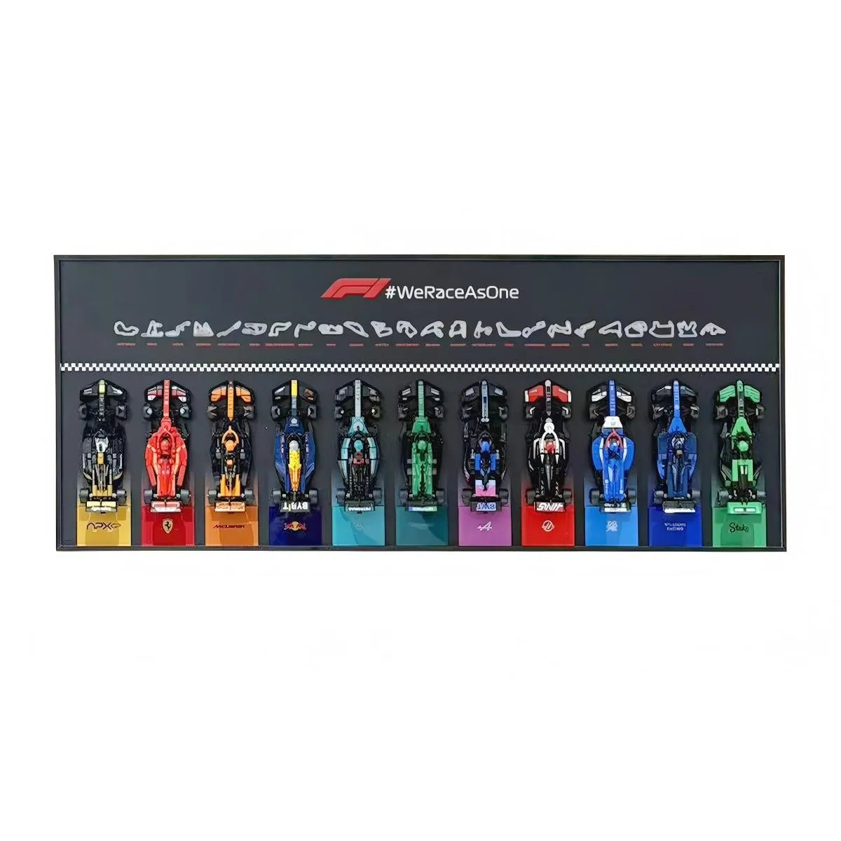 Wall Display Frame Compatible with LEGO® Speed Champions F1 Collection – 11 Cars Edition - brickzonehub