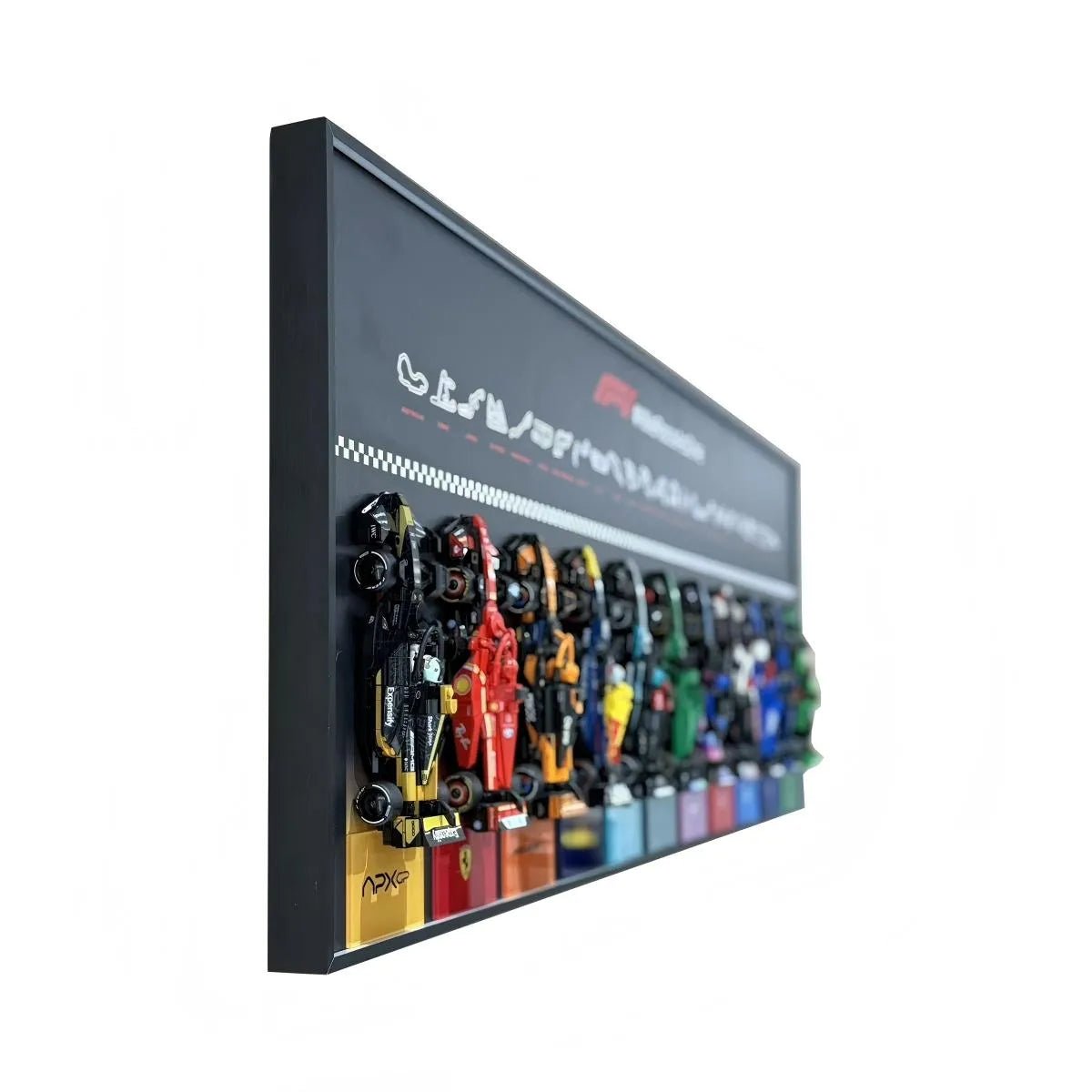 Wall Display Frame Compatible with LEGO® Speed Champions F1 Collection – 11 Cars Edition - brickzonehub