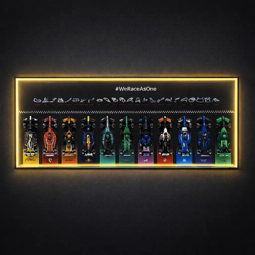 Wall Display Frame Compatible with LEGO® Speed Champions F1 Collection – 11 Cars Edition