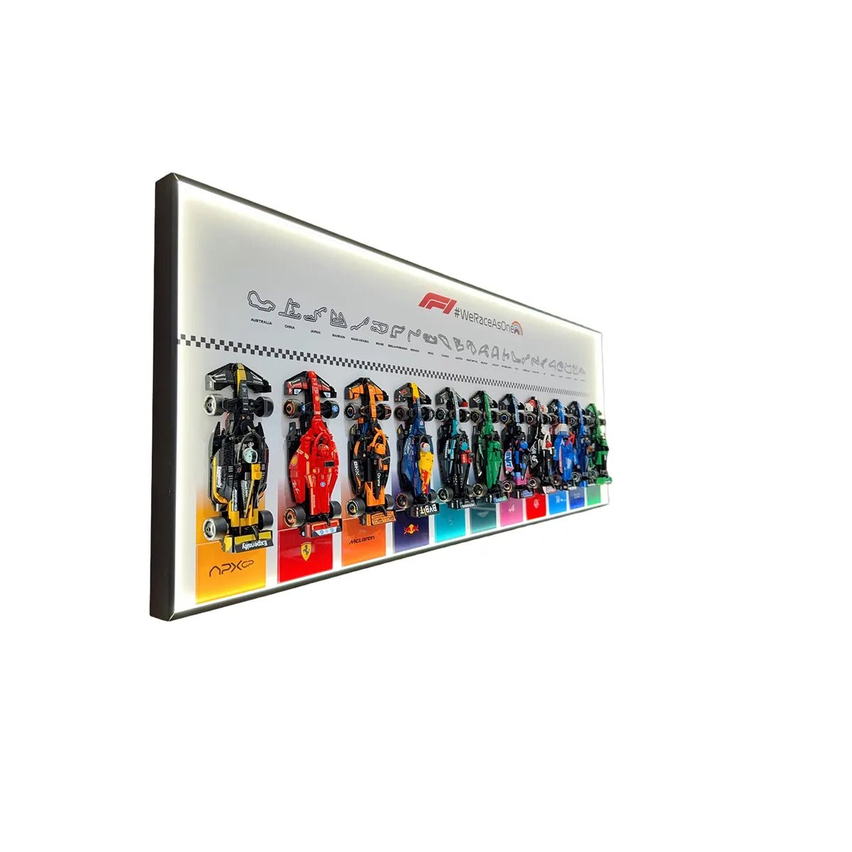 Wall Display Frame Compatible with LEGO® Speed Champions F1 Collection – 11 Cars Edition Style A - brickzonehub