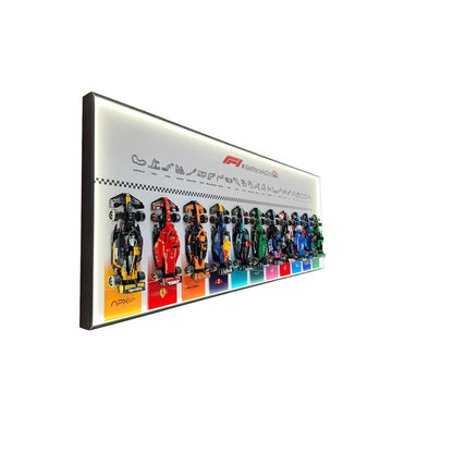 Wall Display Frame Compatible with LEGO® Speed Champions F1 Collection – 11 Cars Edition Style A - brickzonehub