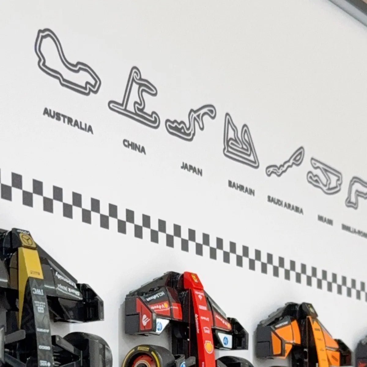 Wall Display Frame Compatible with LEGO® Speed Champions F1 Collection – 11 Cars Edition Style A - brickzonehub