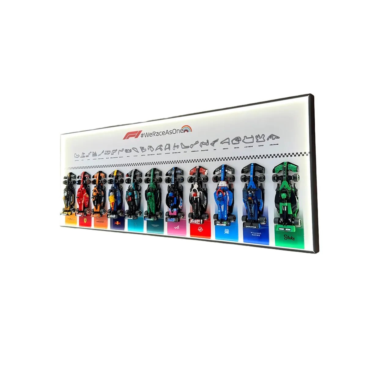 Wall Display Frame Compatible with LEGO® Speed Champions F1 Collection – 11 Cars Edition Style A - brickzonehub