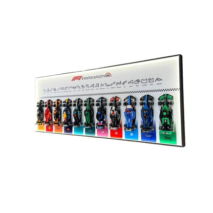 Wall Display Frame Compatible with LEGO® Speed Champions F1 Collection – 11 Cars Edition Style A - brickzonehub