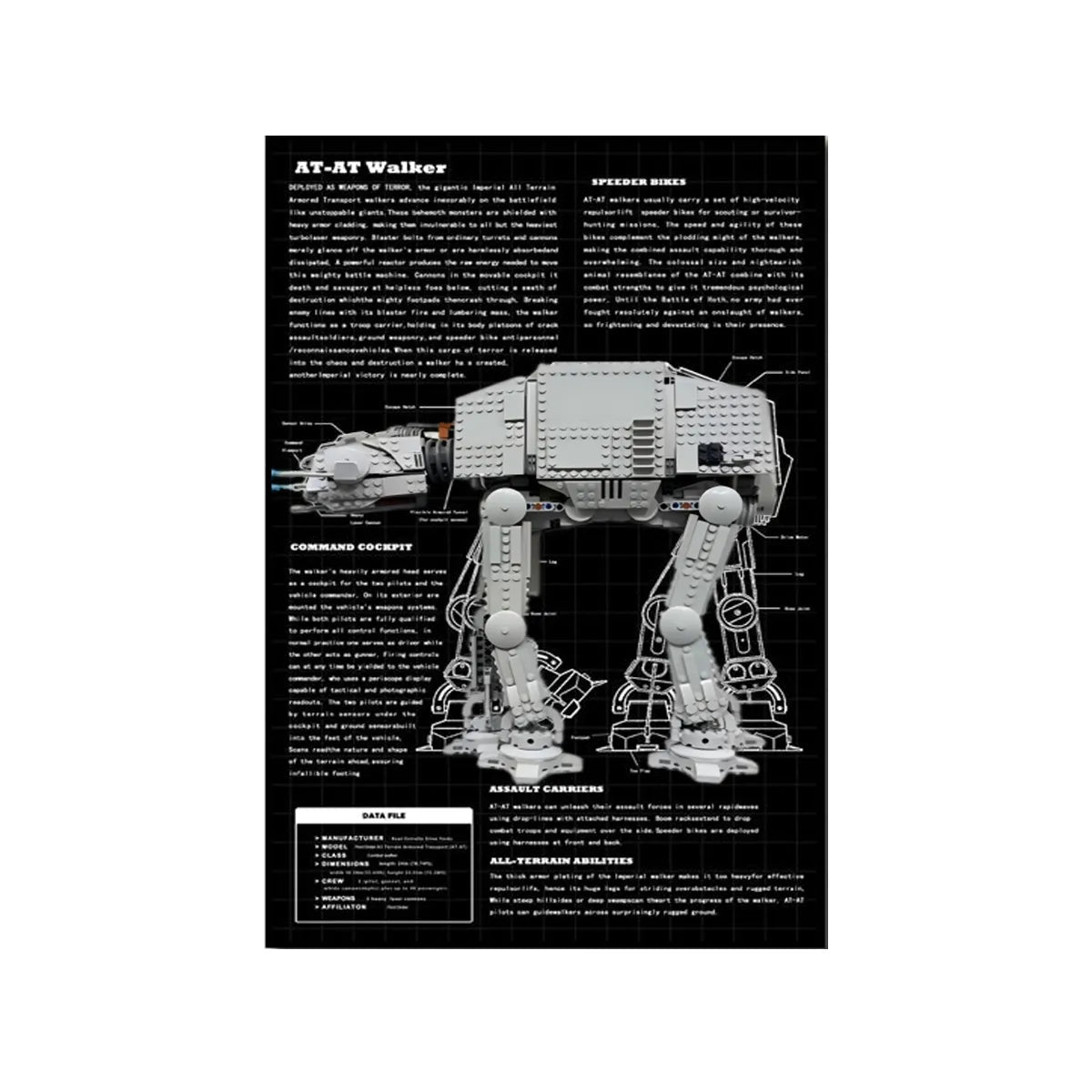 Wall Display Frame Compatible with LEGO® Star Wars™ AT - AT Walker 75288 - brickzonehub