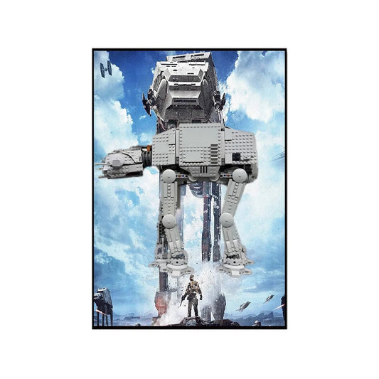 Wall Display Frame Compatible with LEGO® Star Wars™ AT - AT Walker 75288 Style B - brickzonehub