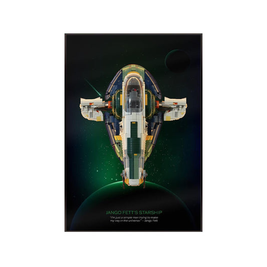 Wall Display Frame Compatible with LEGO® Star Wars™ Jango Fett’s Starship™ 75409 - brickzonehub