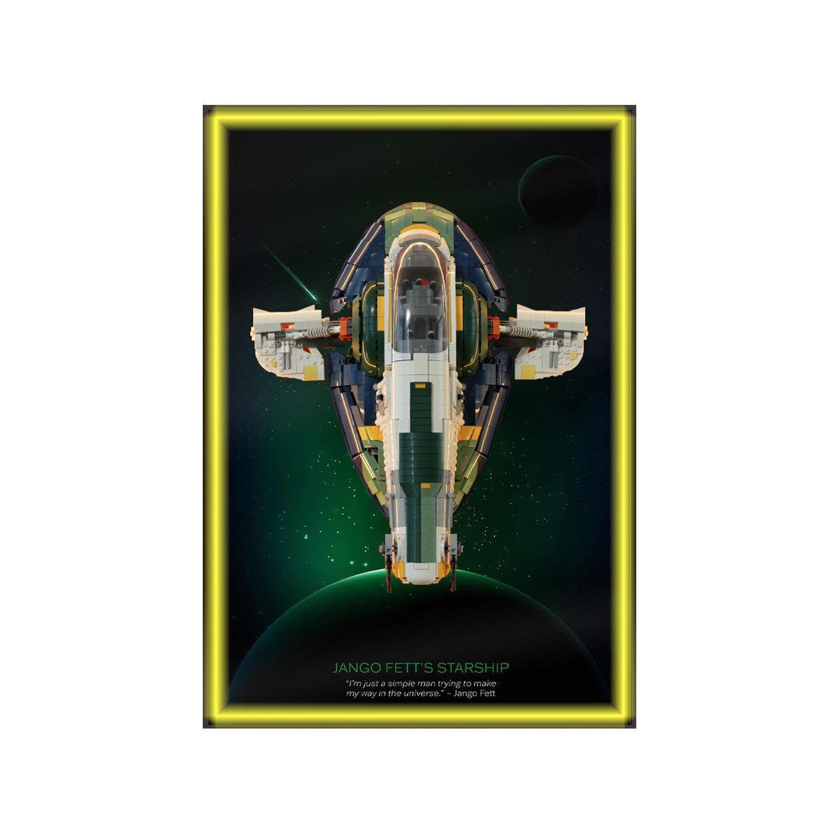 Wall Display Frame Compatible with LEGO® Star Wars™ Jango Fett’s Starship™ 75409 - brickzonehub