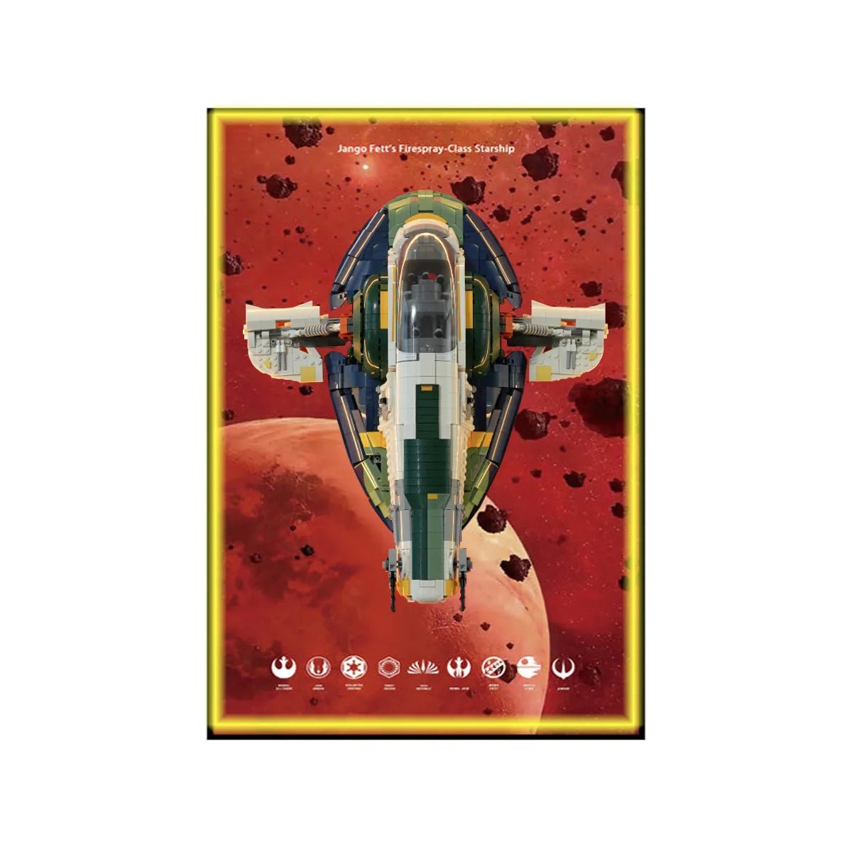 Wall Display Frame Compatible with LEGO® Star Wars™ Jango Fett’s Starship™ 75409 Style A - brickzonehub