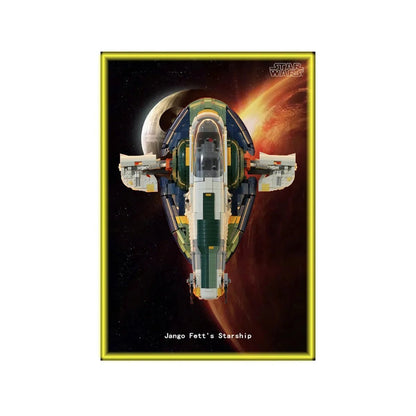 Wall Display Frame Compatible with LEGO® Star Wars™ Jango Fett’s Starship™ 75409 Style B - brickzonehub