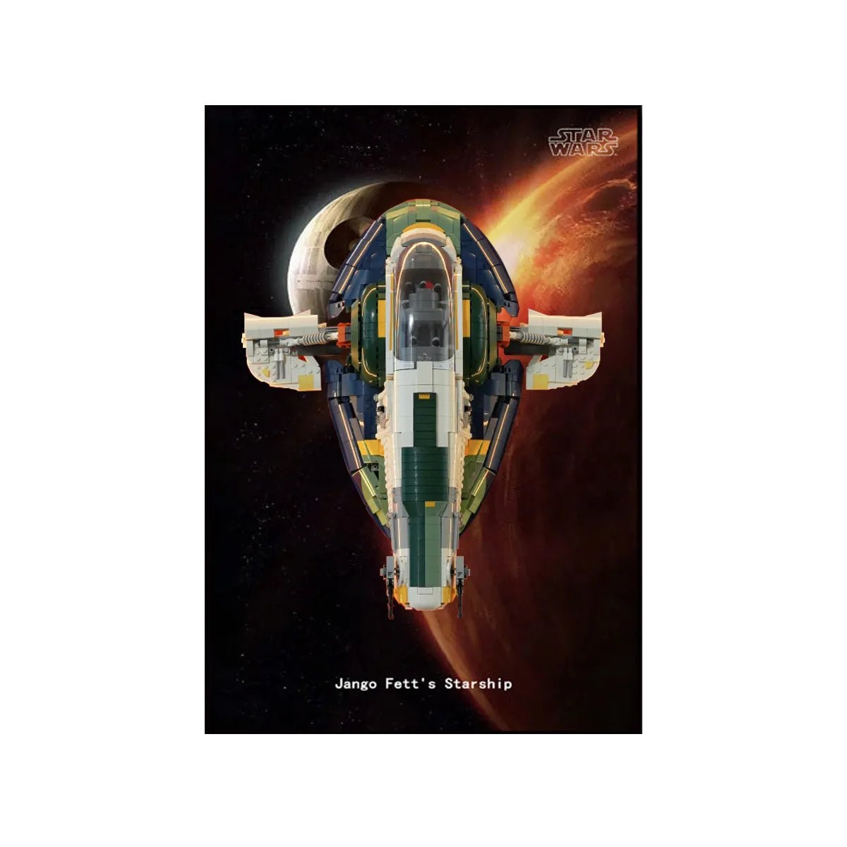 Wall Display Frame Compatible with LEGO® Star Wars™ Jango Fett’s Starship™ 75409 Style B - brickzonehub