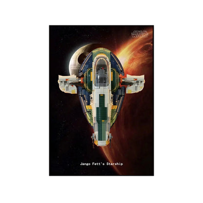 Wall Display Frame Compatible with LEGO® Star Wars™ Jango Fett’s Starship™ 75409 Style B - brickzonehub