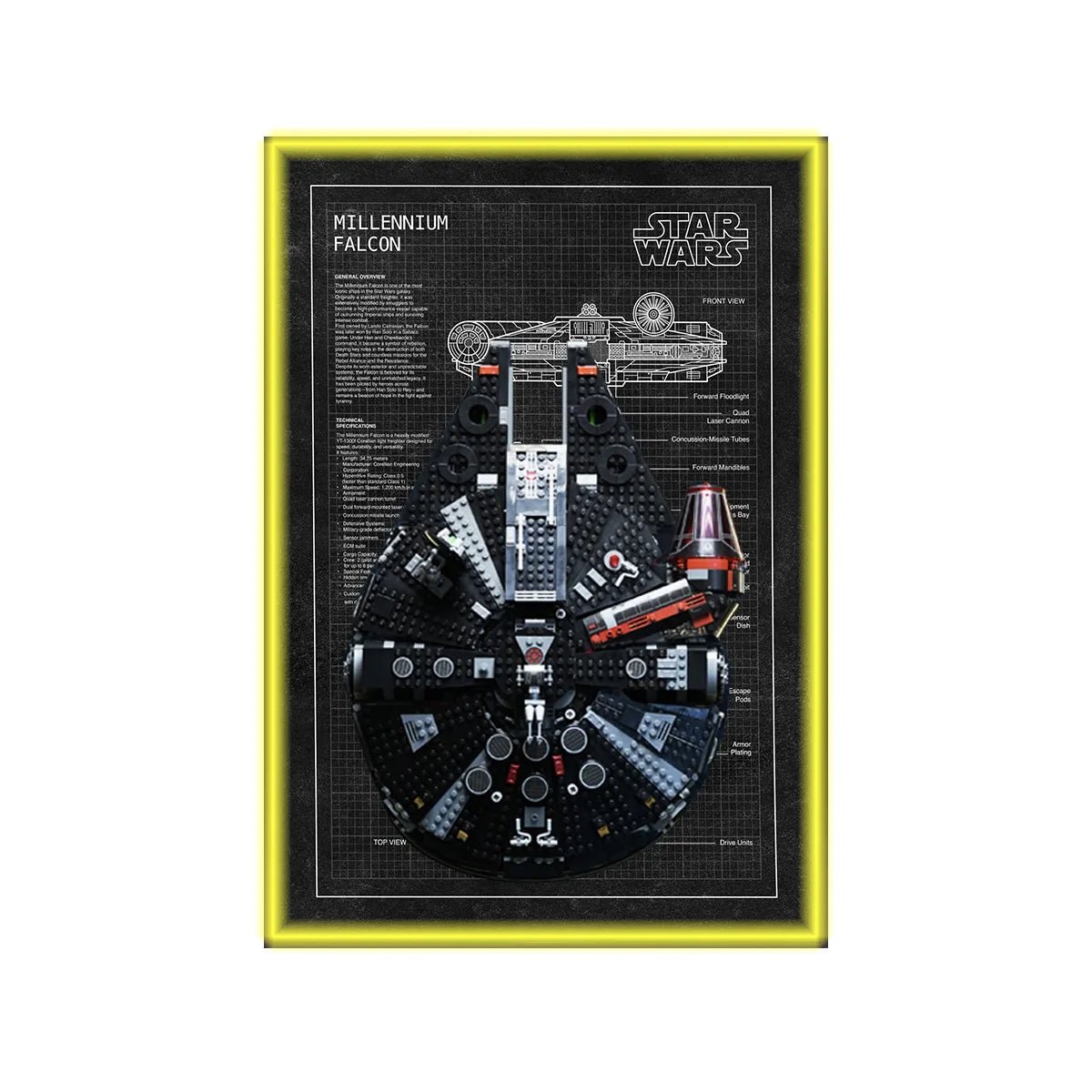 Wanddisplayrahmen für Lego® 75389 Millennium Falcon – Star Wars™ Edition