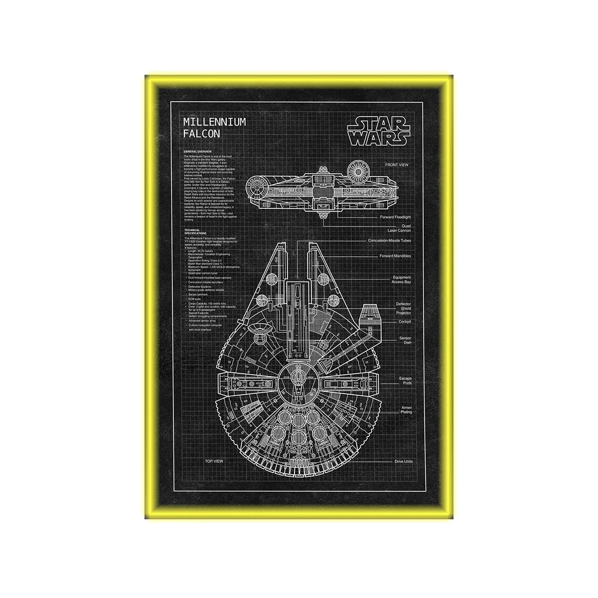 Wanddisplayrahmen für Lego® 75389 Millennium Falcon – Star Wars™ Edition
