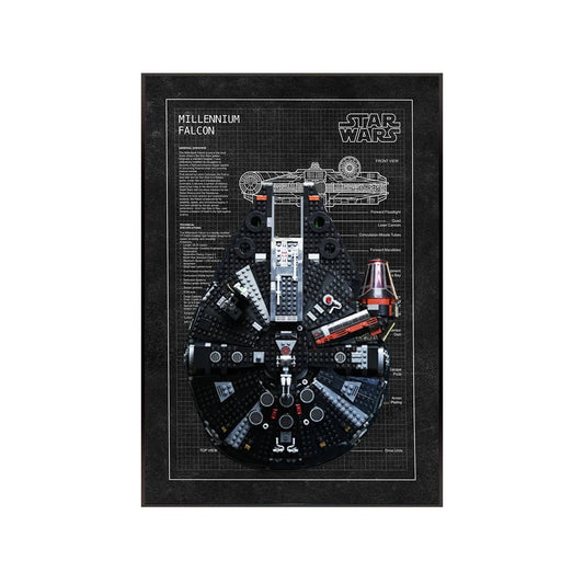 Wall Display Frame Compatible with Lego® Star Wars™ Millennium Falcon™ 75389 - brickzonehub