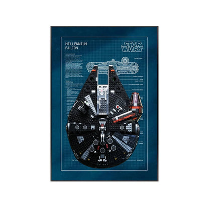 Wall Display Frame Compatible with Lego® Star Wars™ Millennium Falcon™ 75389 Style A - brickzonehub