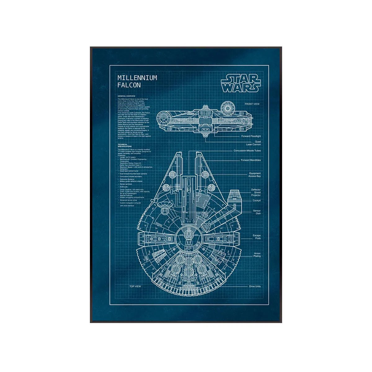 Wall Display Frame Compatible with Lego® Star Wars™ Millennium Falcon™ 75389 Style A - brickzonehub