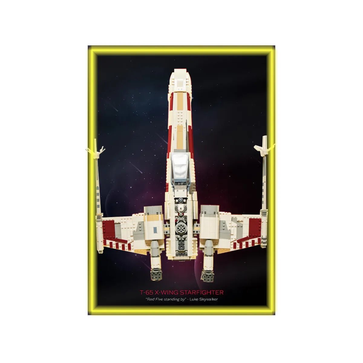 Wall Display Frame Compatible with LEGO® Star Wars™ T - 65 X - Wing 75355 - brickzonehub