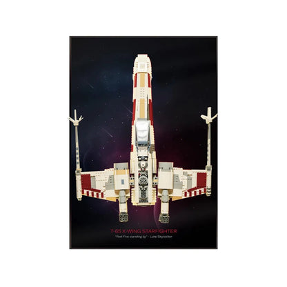 Wall Display Frame Compatible with LEGO® Star Wars™ T - 65 X - Wing 75355 - brickzonehub