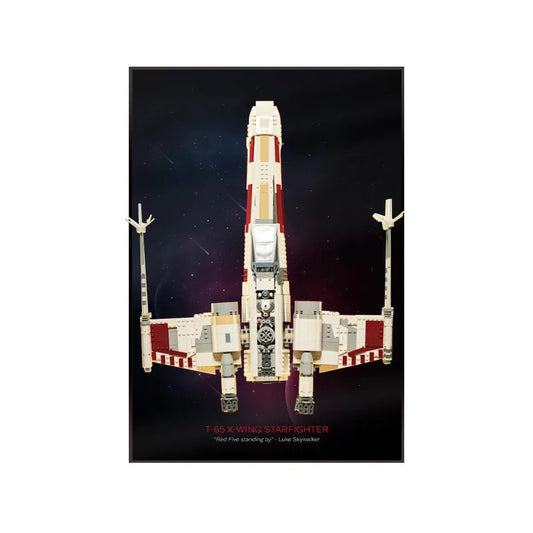 Wall Display Frame Compatible with LEGO® Star Wars™ T - 65 X - Wing 75355 - brickzonehub